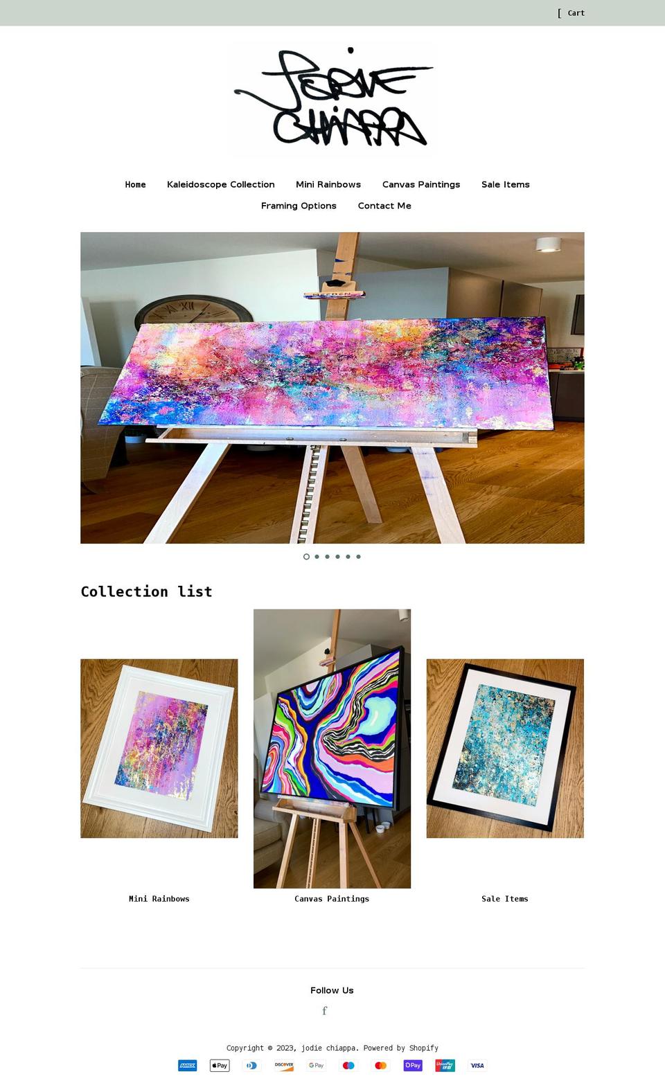 jodiechiappa.com shopify website screenshot