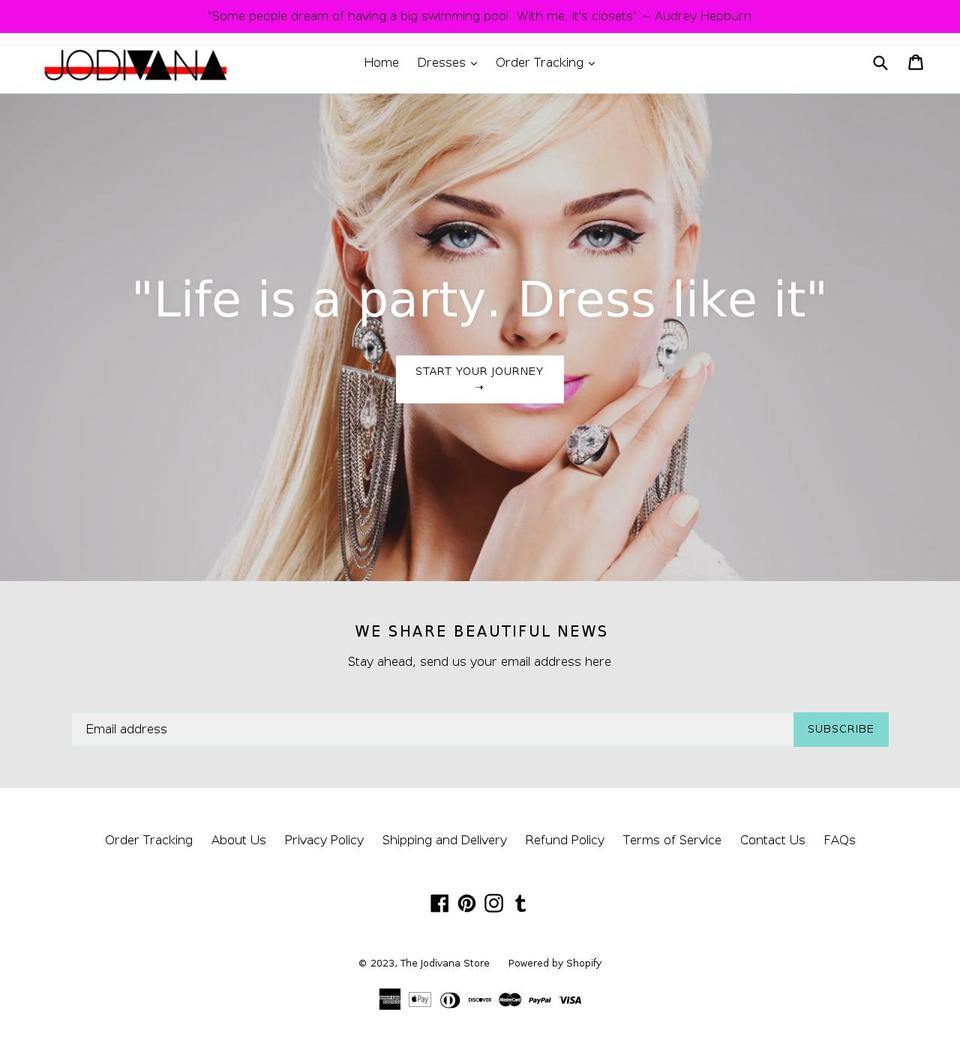 updated-theme Shopify theme site example jodivana.com