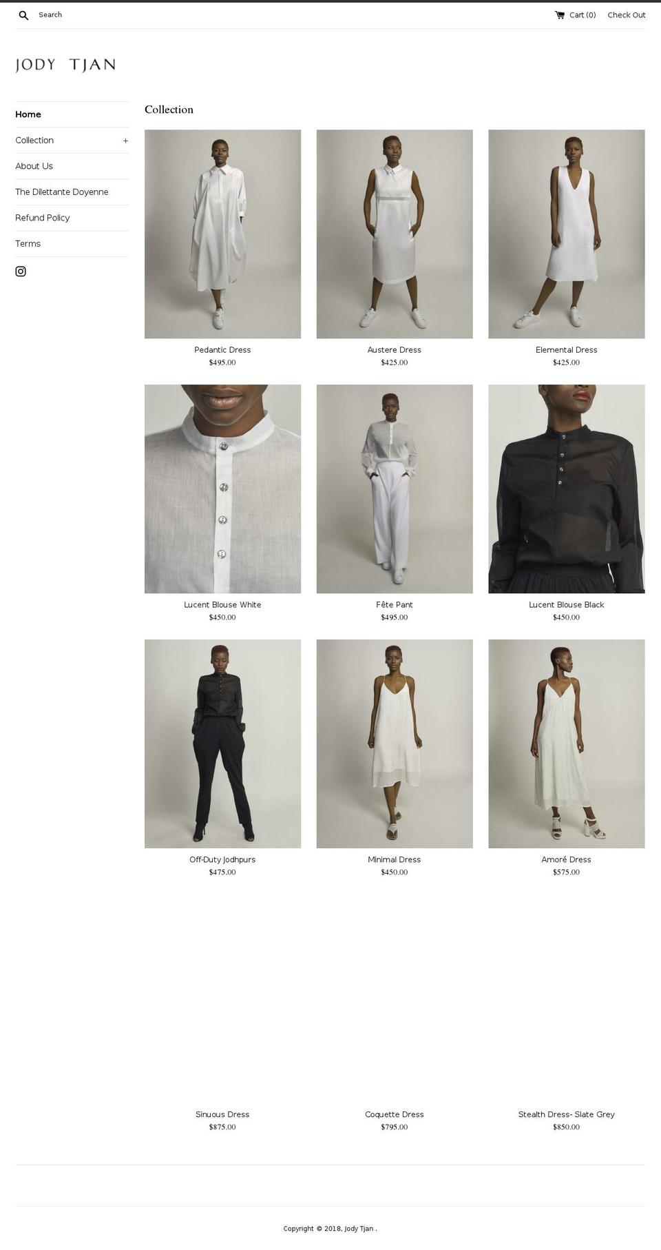 jodytjan.com — Shopify storefront screenshot