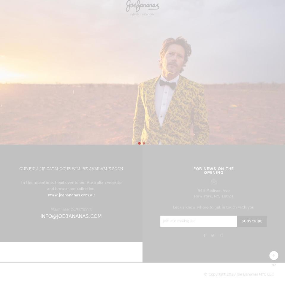 Gecko  may Shopify theme site example joebananas.com