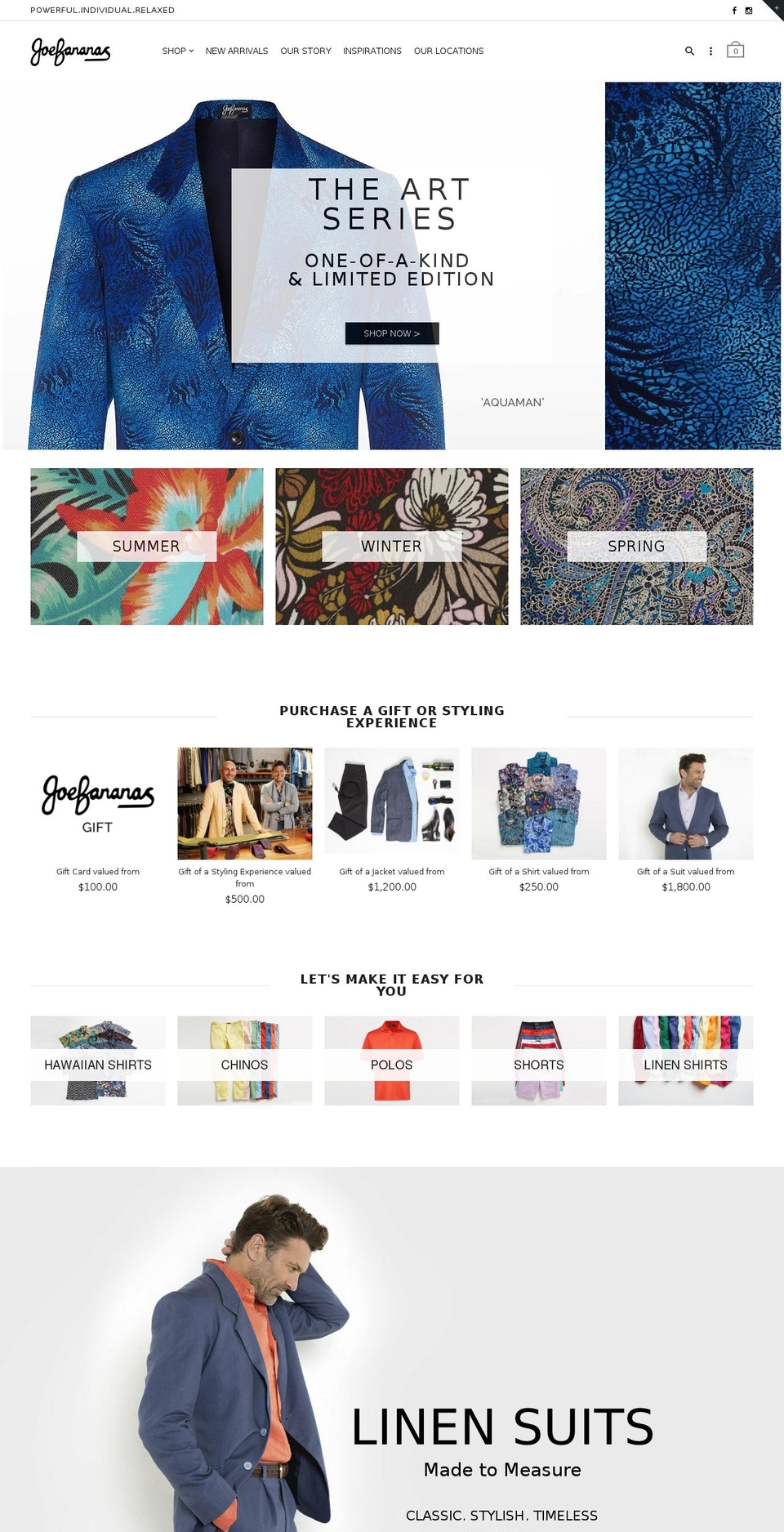 joebananas.net shopify website screenshot