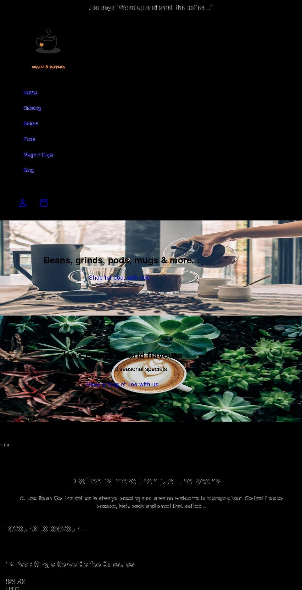 joebeanco.com shopify website screenshot