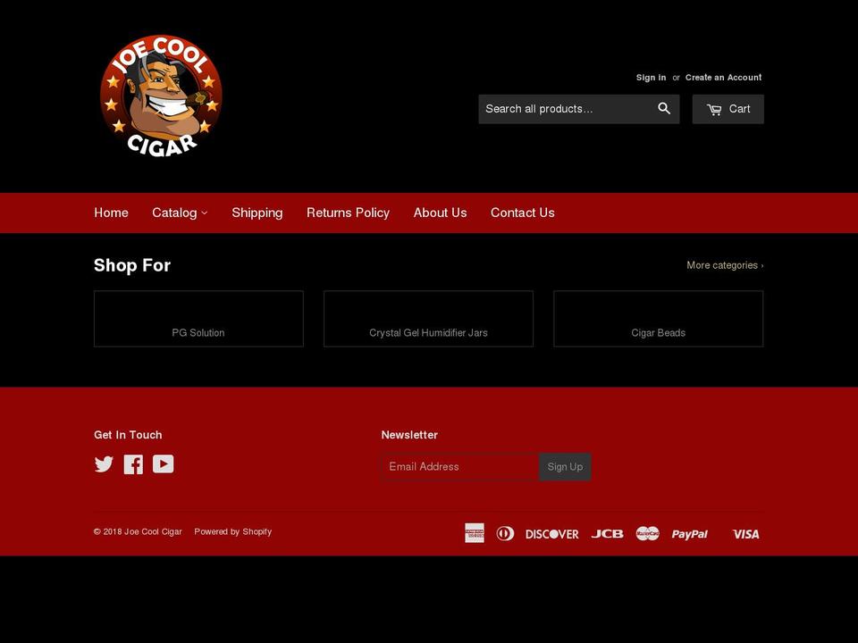 joecoolcigar.com — Shopify storefront screenshot