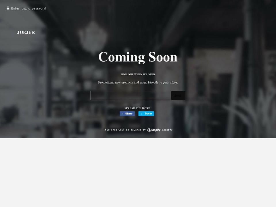 joejer.com shopify website screenshot