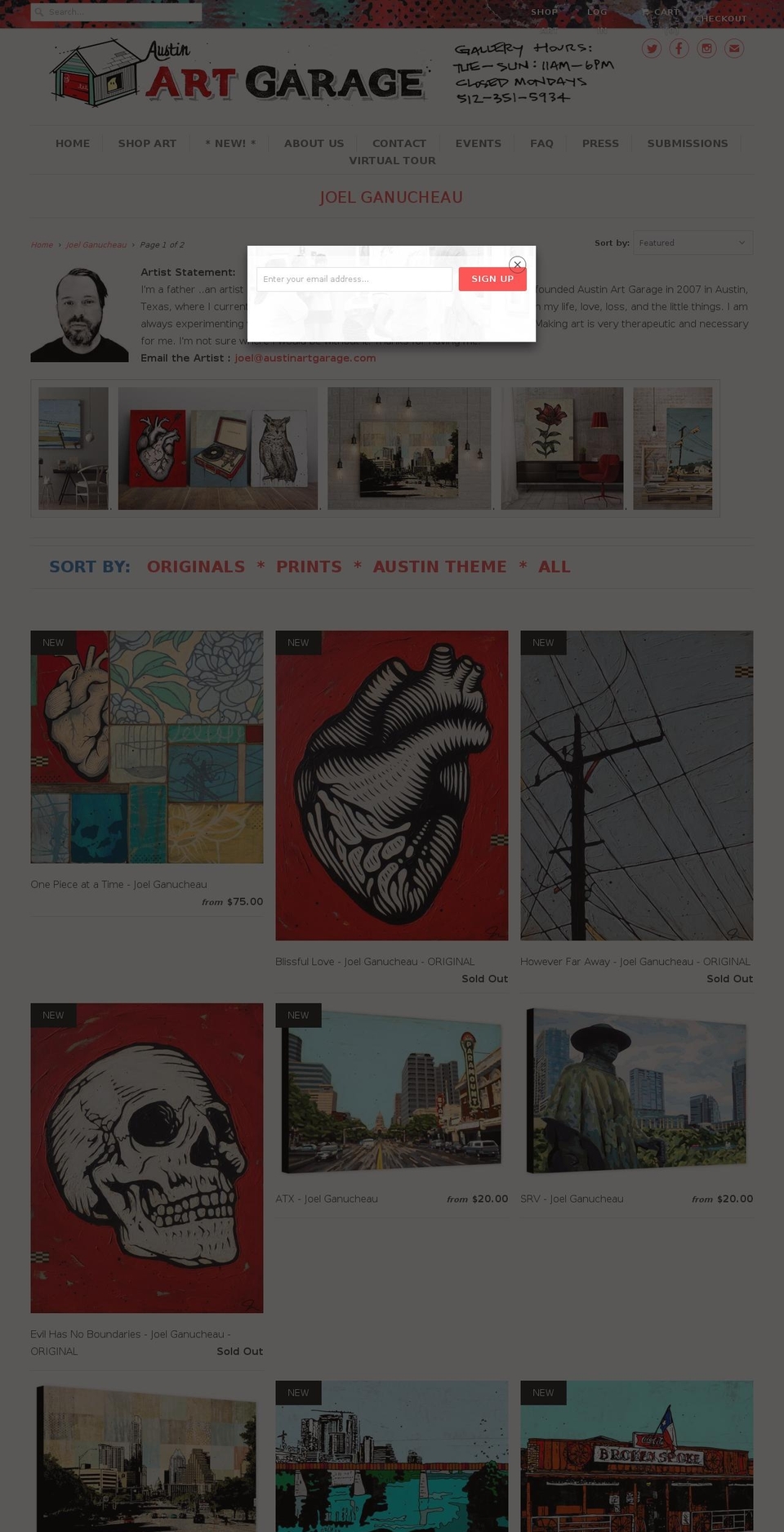 joelganucheau.com — Shopify storefront screenshot