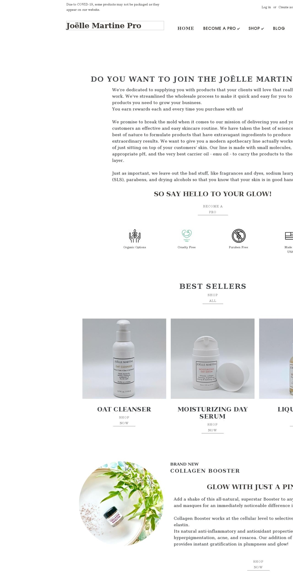 joellemartinepro.com shopify website screenshot