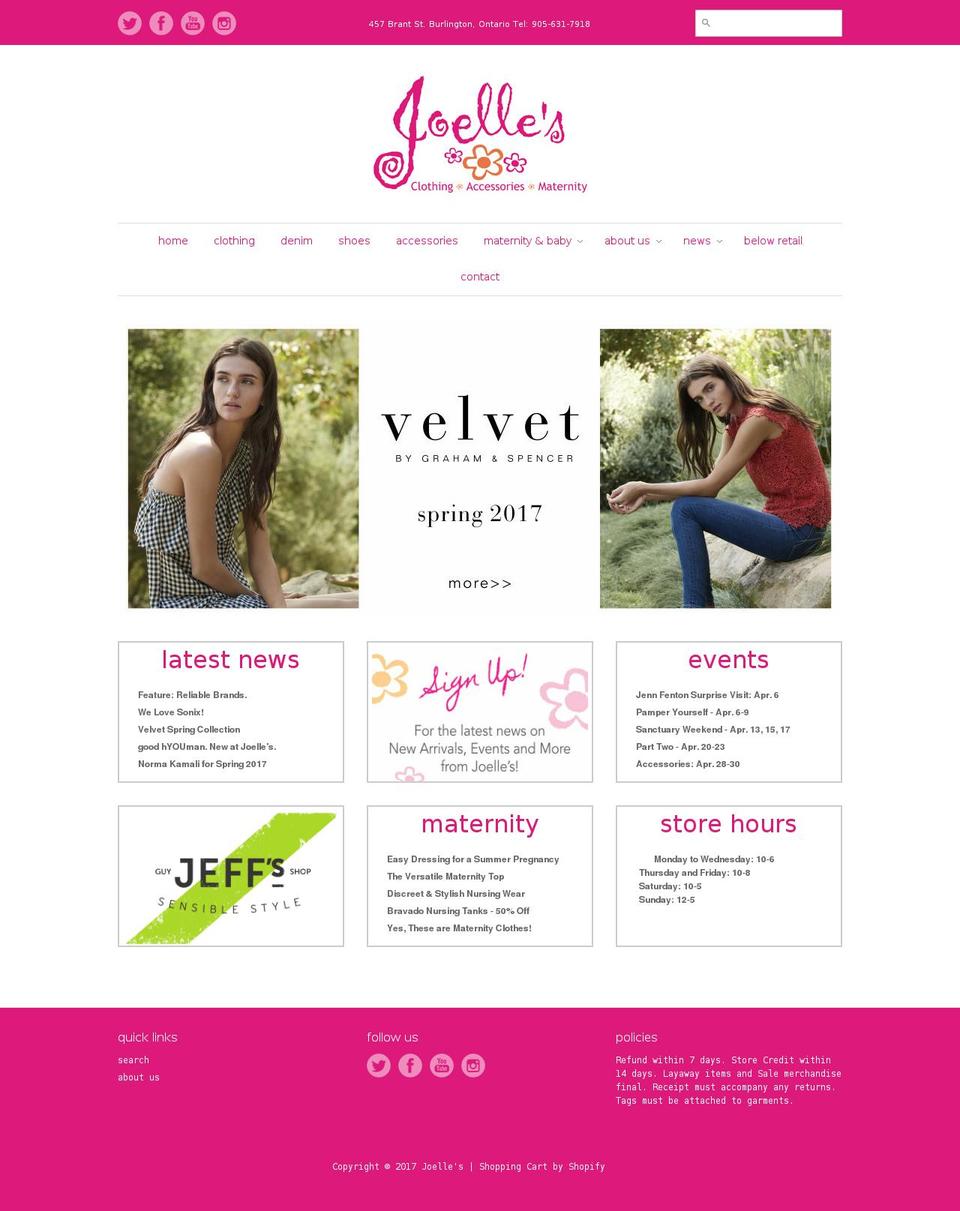 joelles.com shopify website screenshot