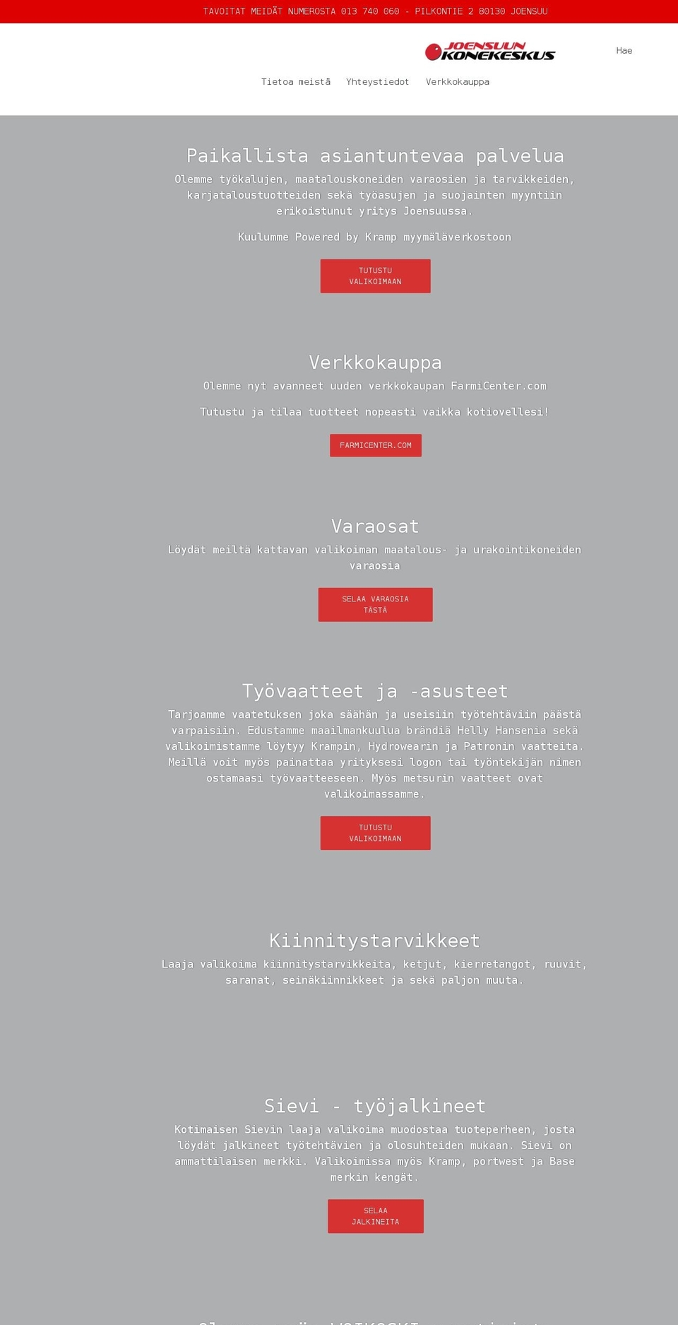 joensuunkonekeskus.fi shopify website screenshot