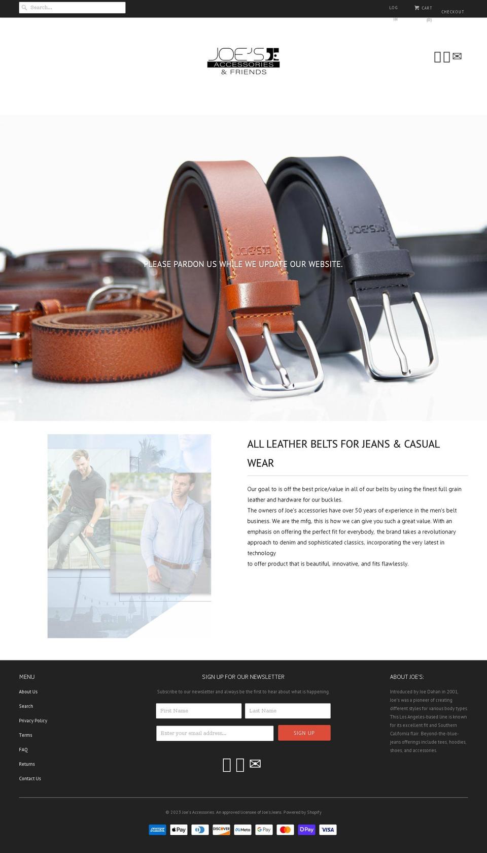 joesaccessories.com — Shopify storefront screenshot