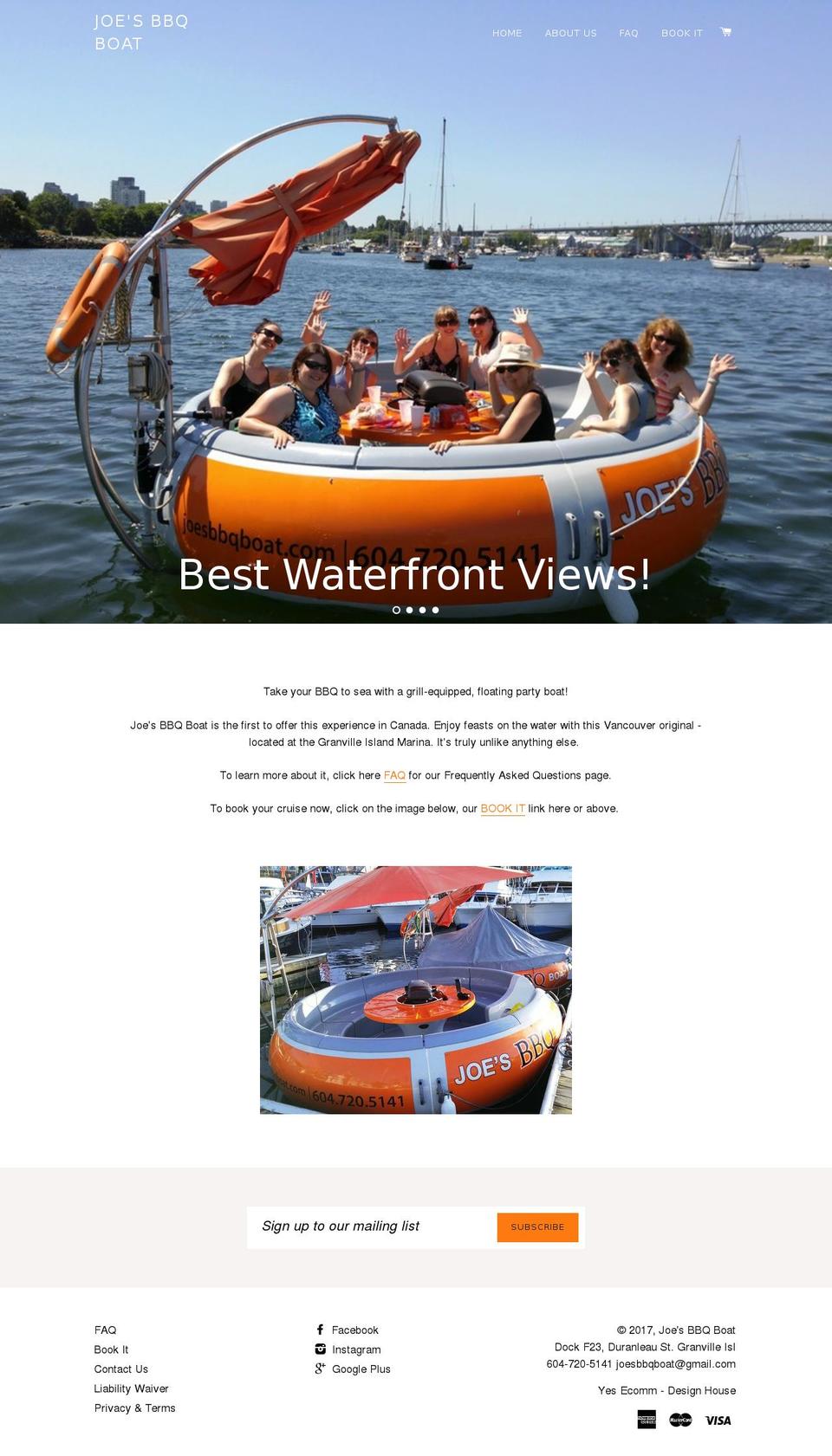 joesbbqboat.com shopify website screenshot