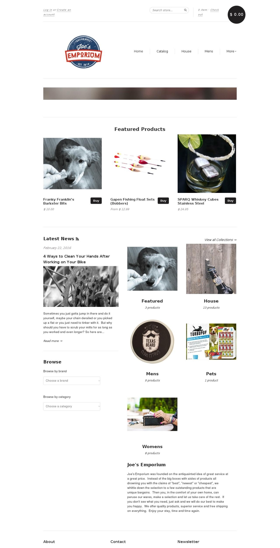joesemporium.com shopify website screenshot