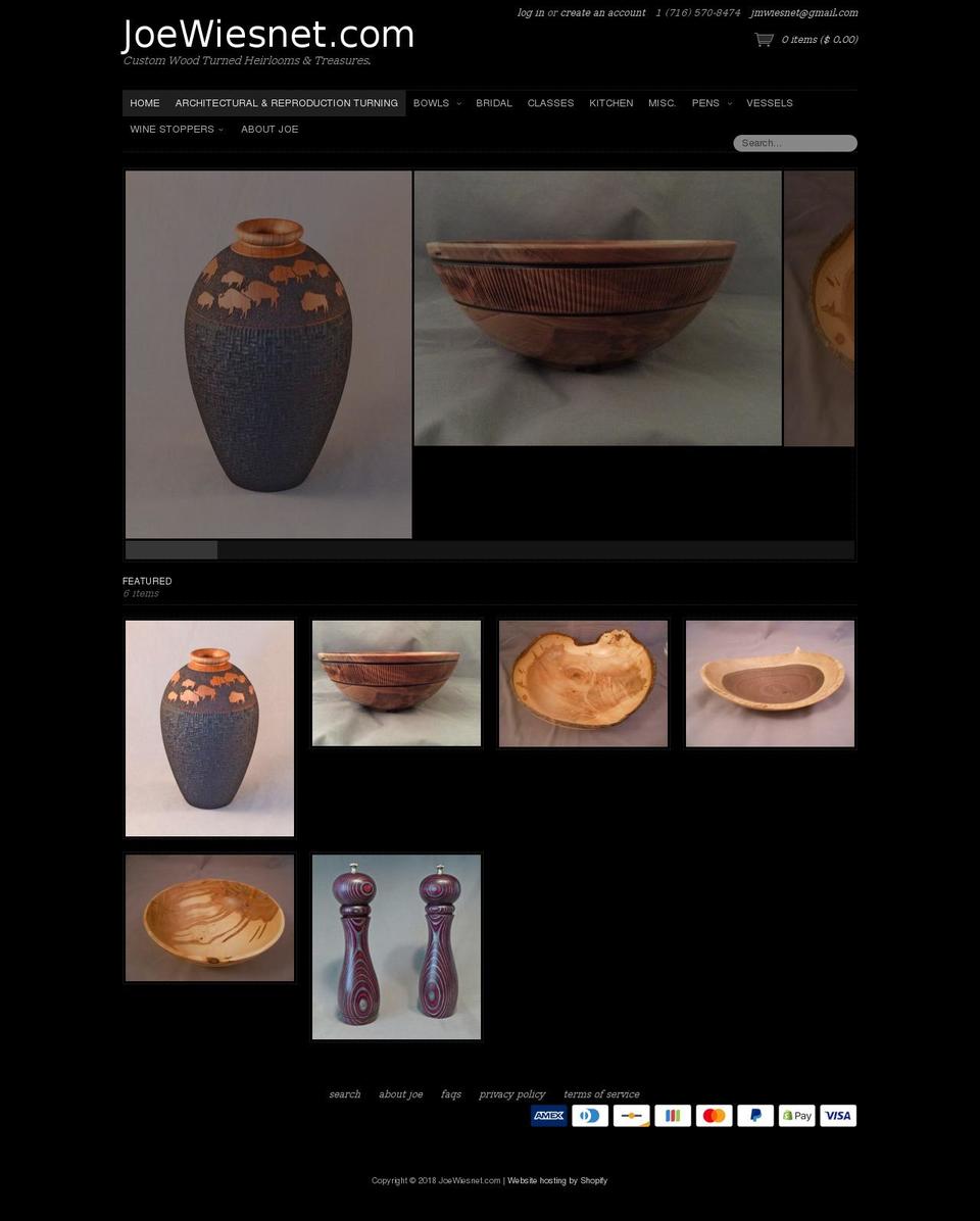 joewiesnet.com — Shopify storefront screenshot