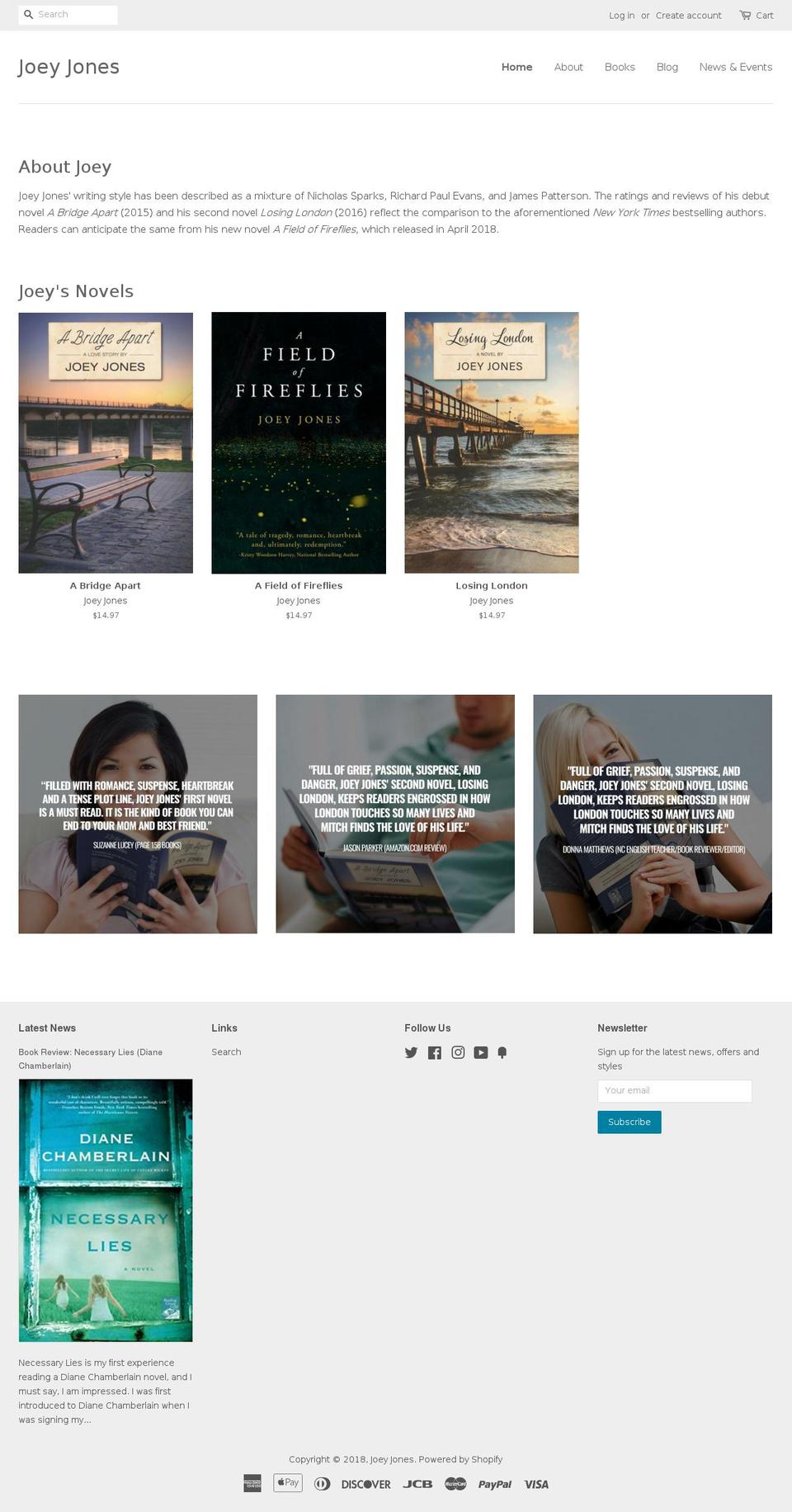 joey-jones.com — Shopify storefront screenshot