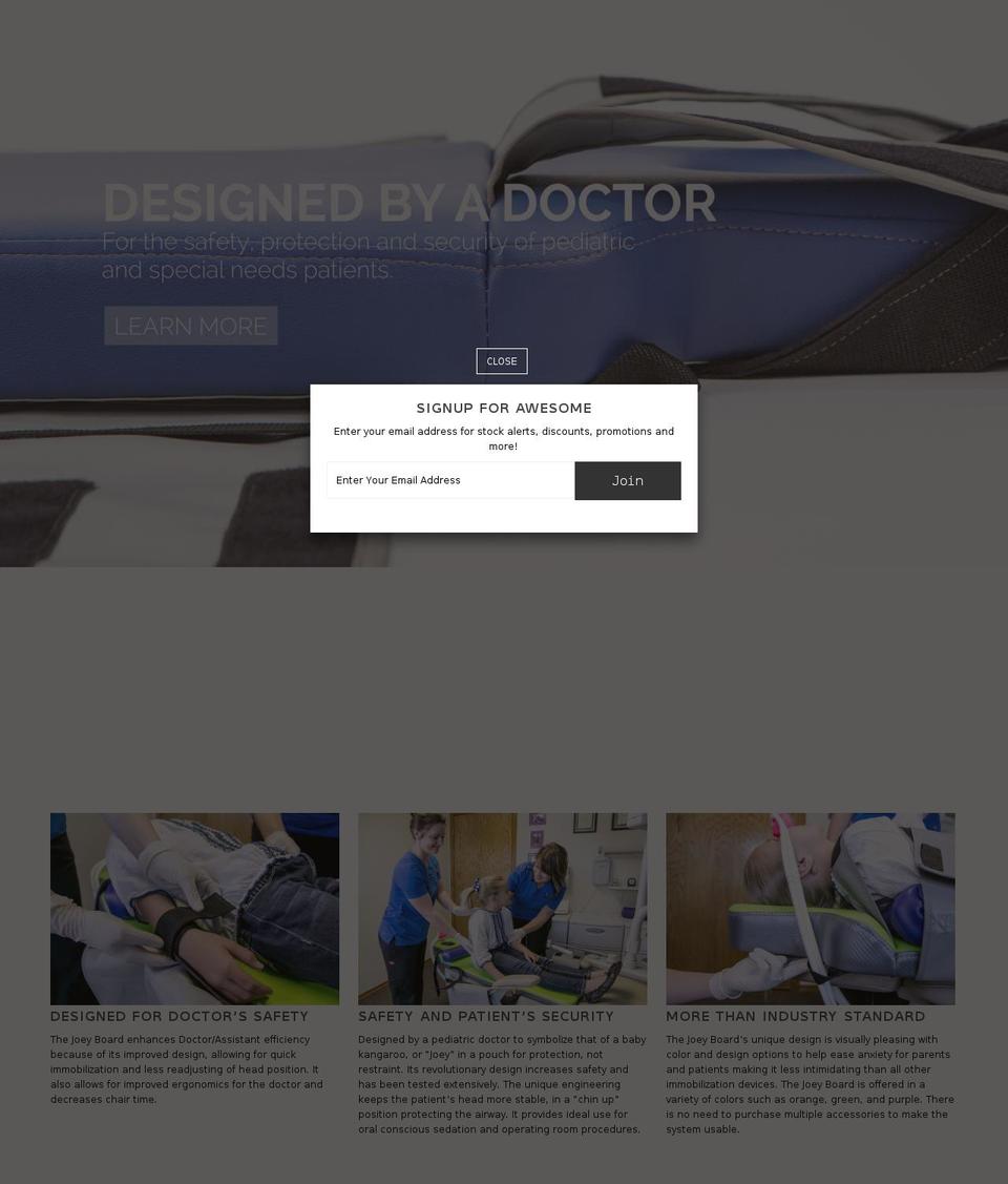 joeyboard.com shopify website screenshot