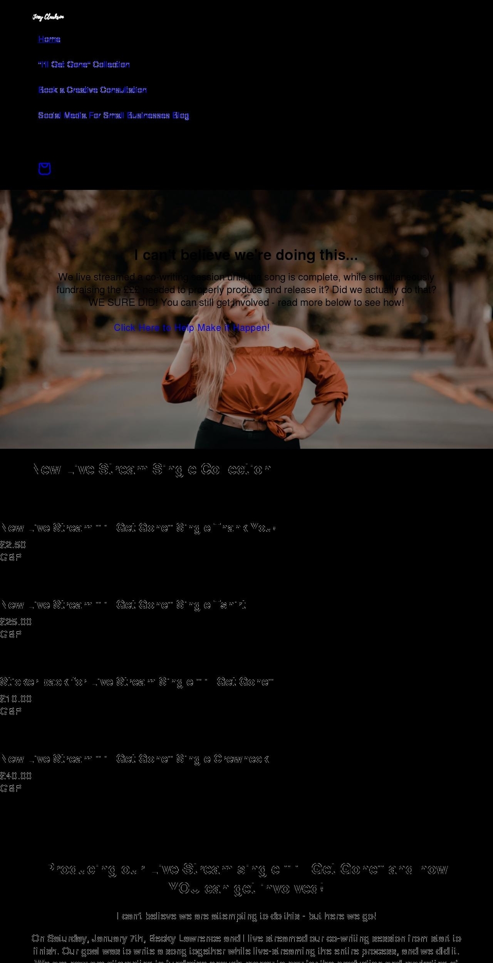 joeyclarkson.com shopify website screenshot