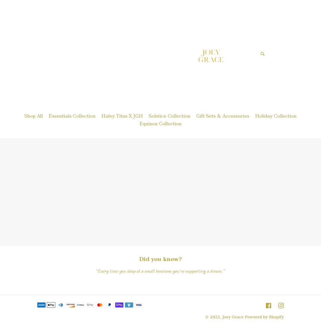 joeygracehome.com shopify website screenshot