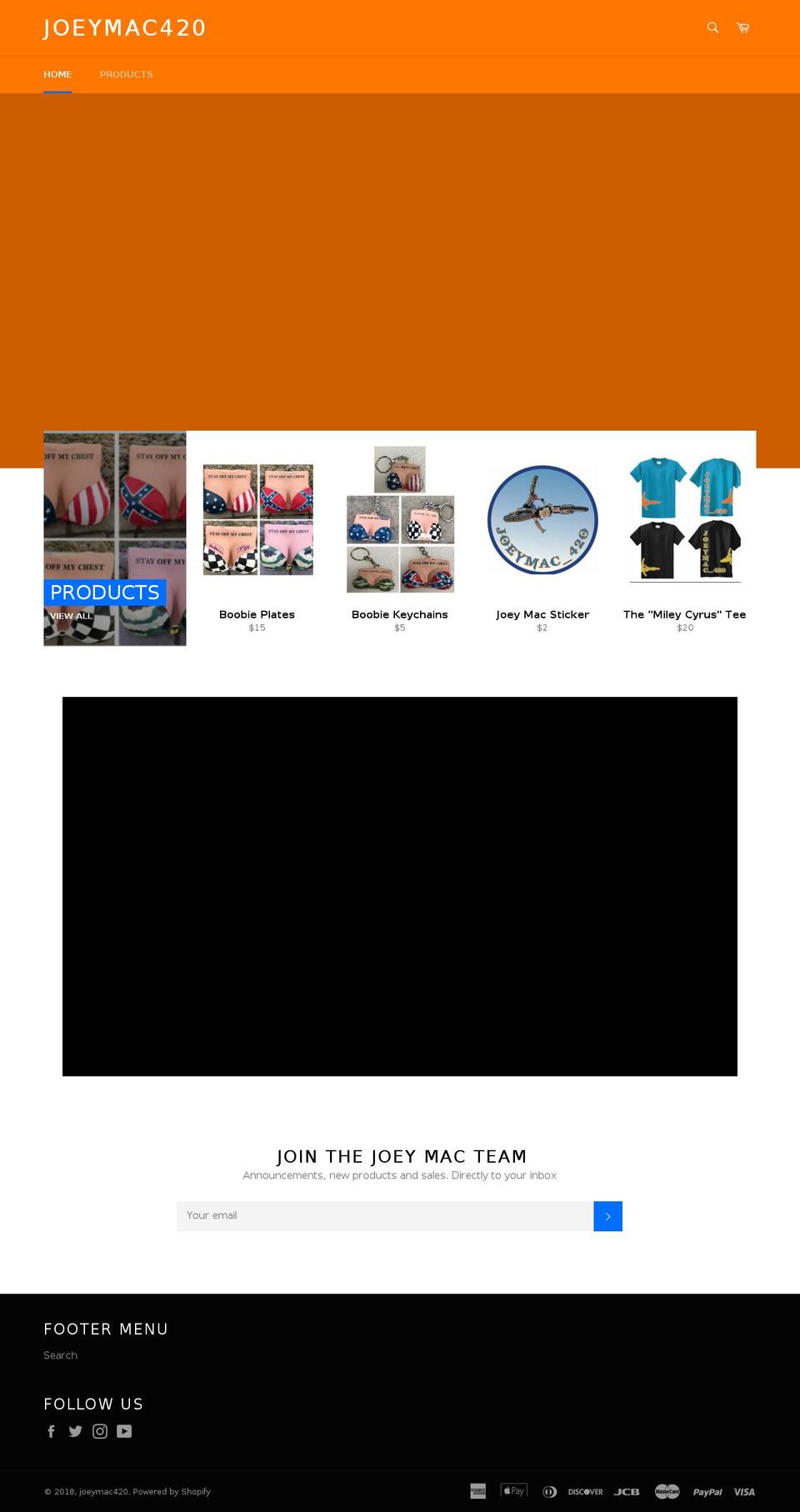 joeymac420.com shopify website screenshot