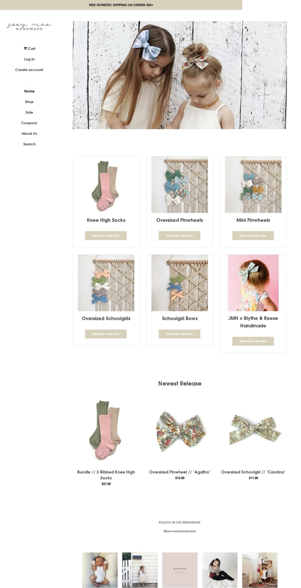 joeymaehandmade.com — Shopify storefront screenshot