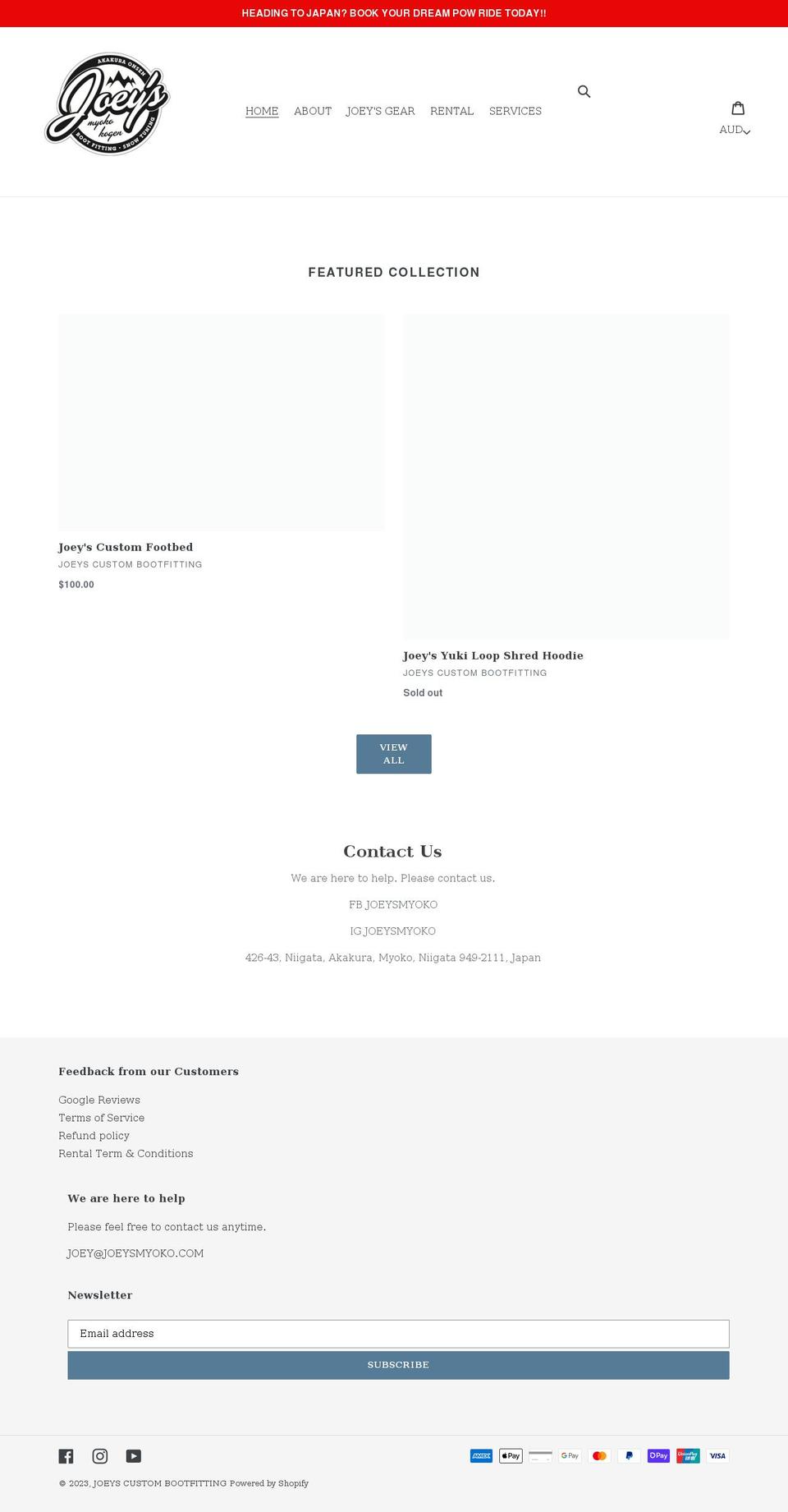 joeysmyoko.com shopify website screenshot