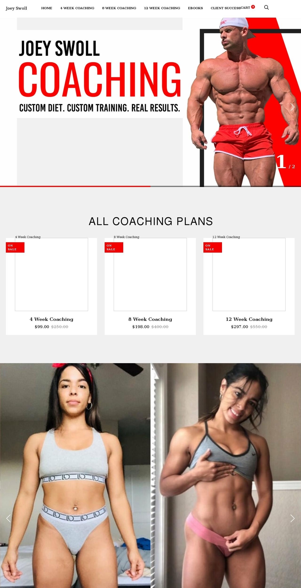 joeyswolltraining.com shopify website screenshot