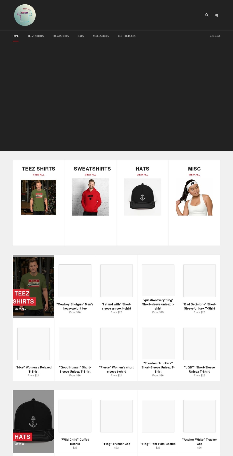 joeyteez.com shopify website screenshot