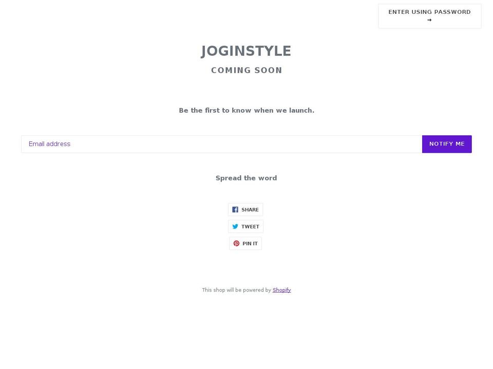 joginstyle.com — Shopify storefront screenshot