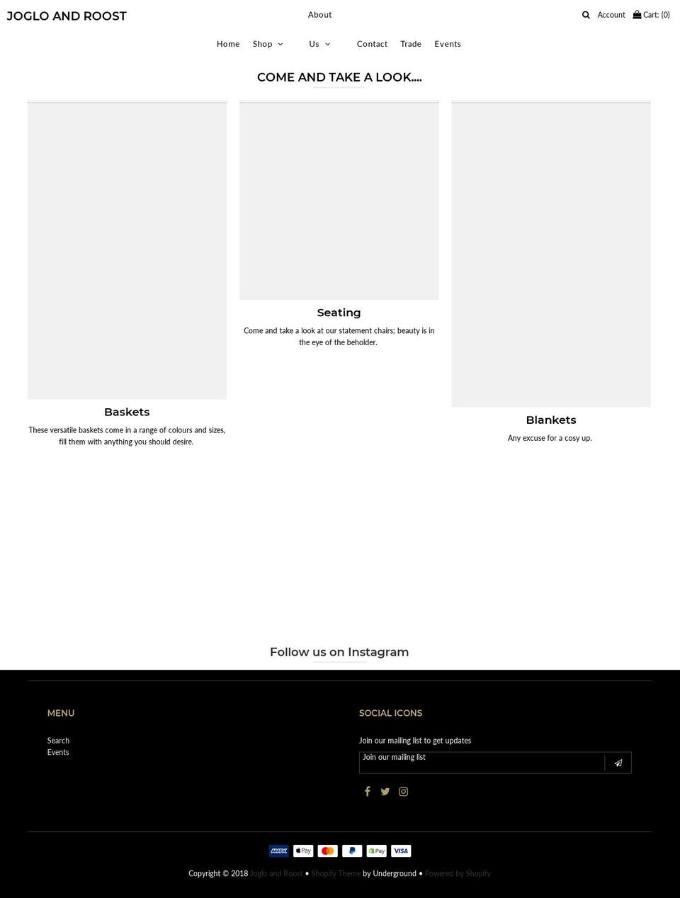 jogloandroost.com — Shopify storefront screenshot