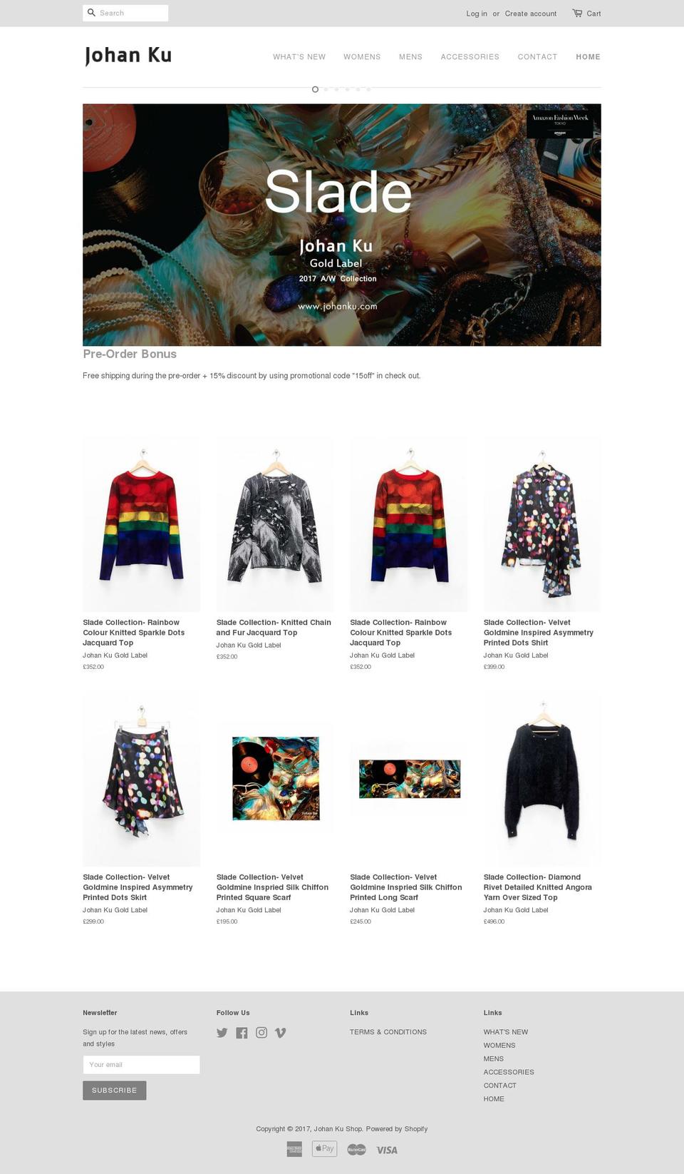 johanku.com shopify website screenshot