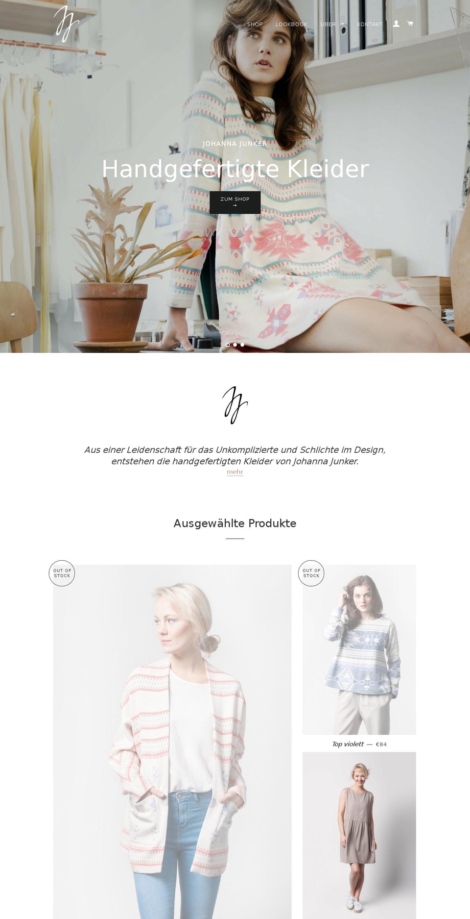 johanna-junker.com — Shopify storefront screenshot