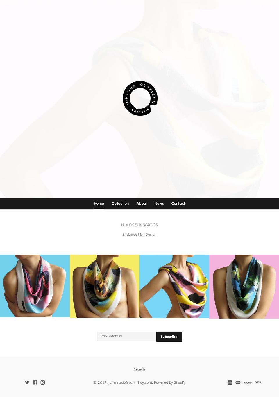 johannaolofssonmilroy.com shopify website screenshot
