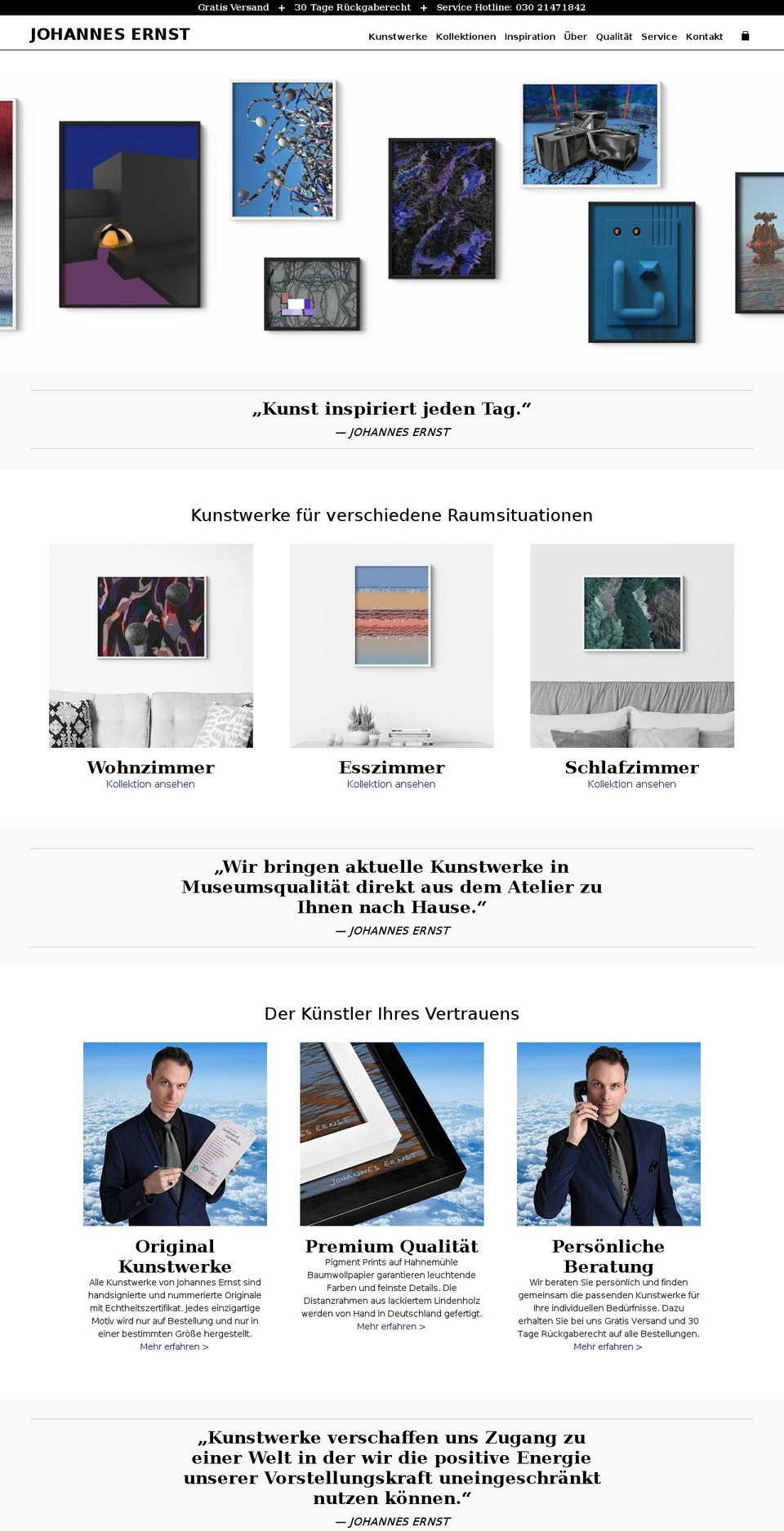 johannesernst.art shopify website screenshot