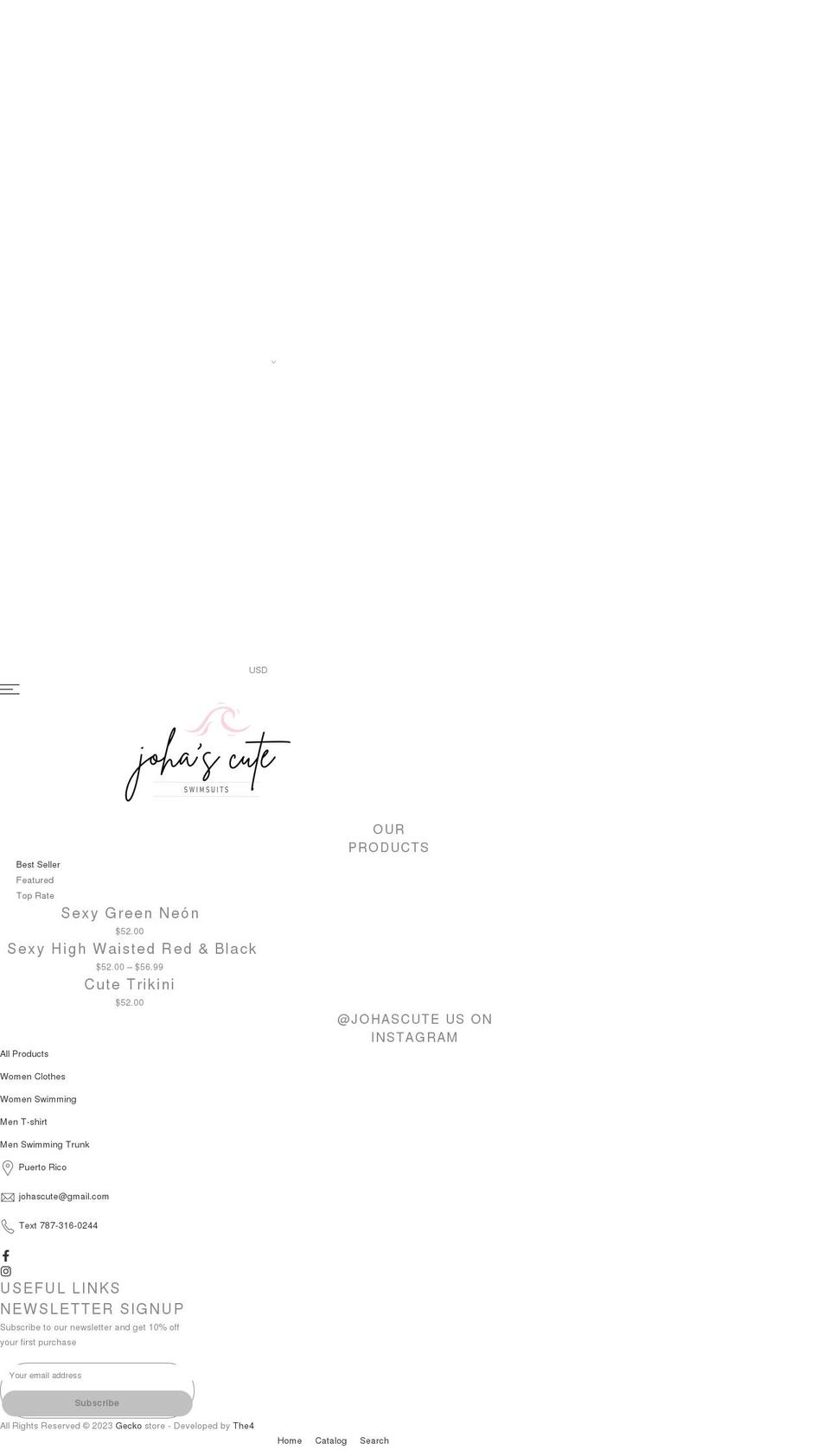 johascute.com shopify website screenshot