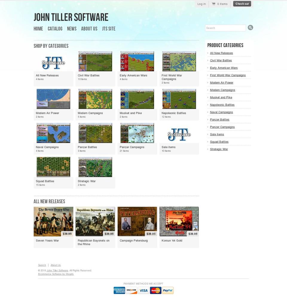 john-tiller-software.myshopify.com shopify website screenshot