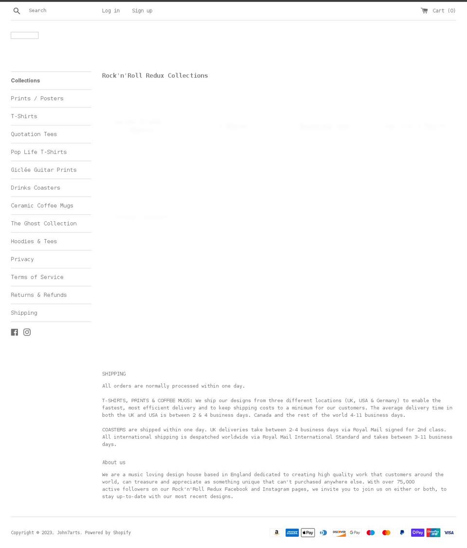 john7arts.com shopify website screenshot