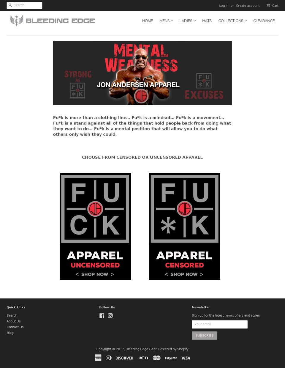 johnandersonclothing.com shopify website screenshot