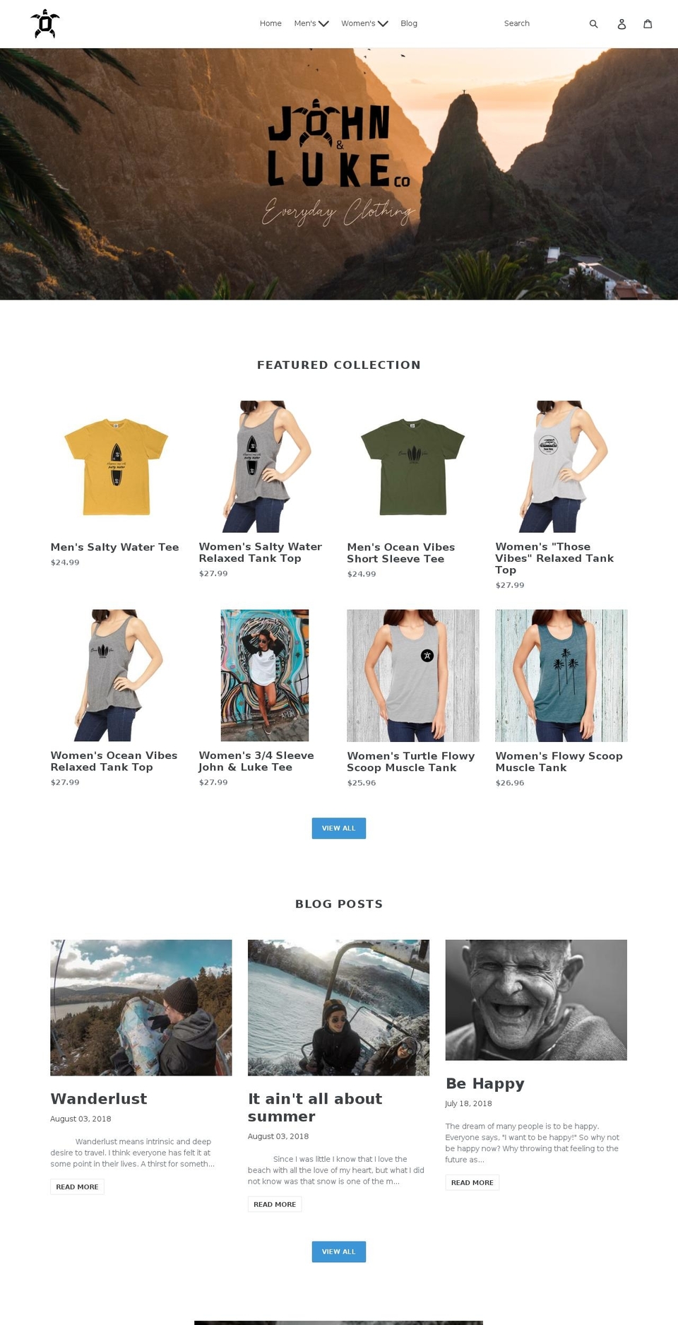 johnandluke.com — Shopify storefront screenshot