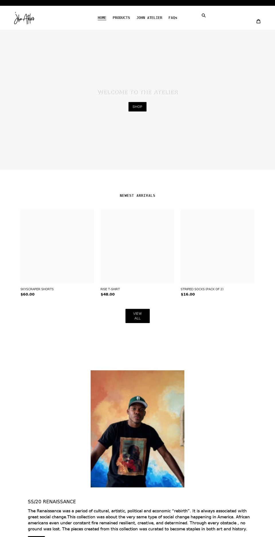 johnatelier.com shopify website screenshot