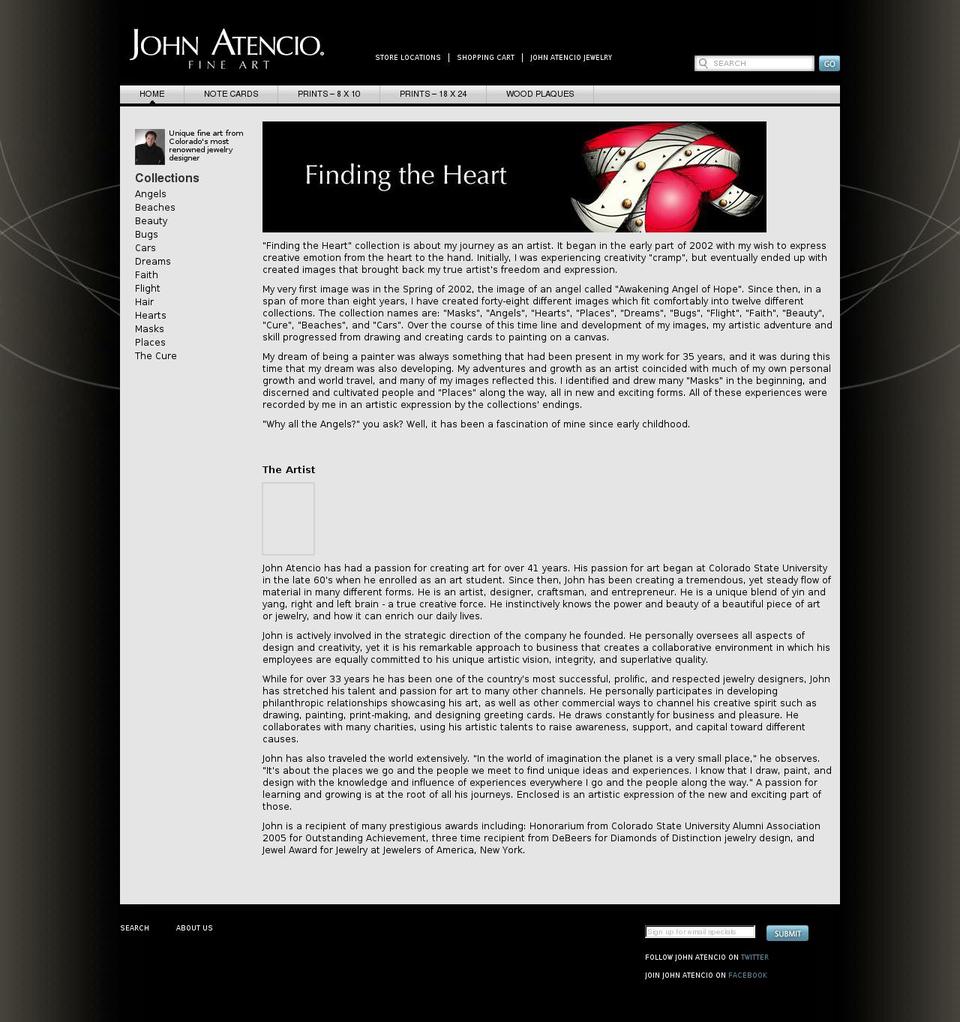 johnatenciofineart.com — Shopify storefront screenshot