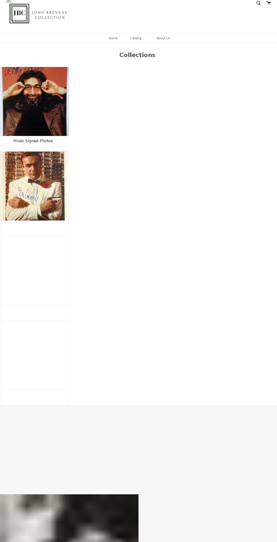 johnbrennanautographcollection.com shopify website screenshot