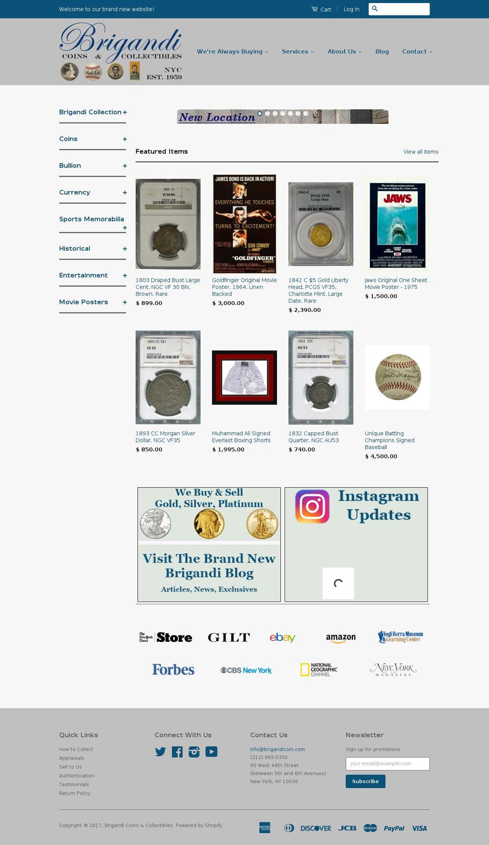 johnbrigandi.com shopify website screenshot