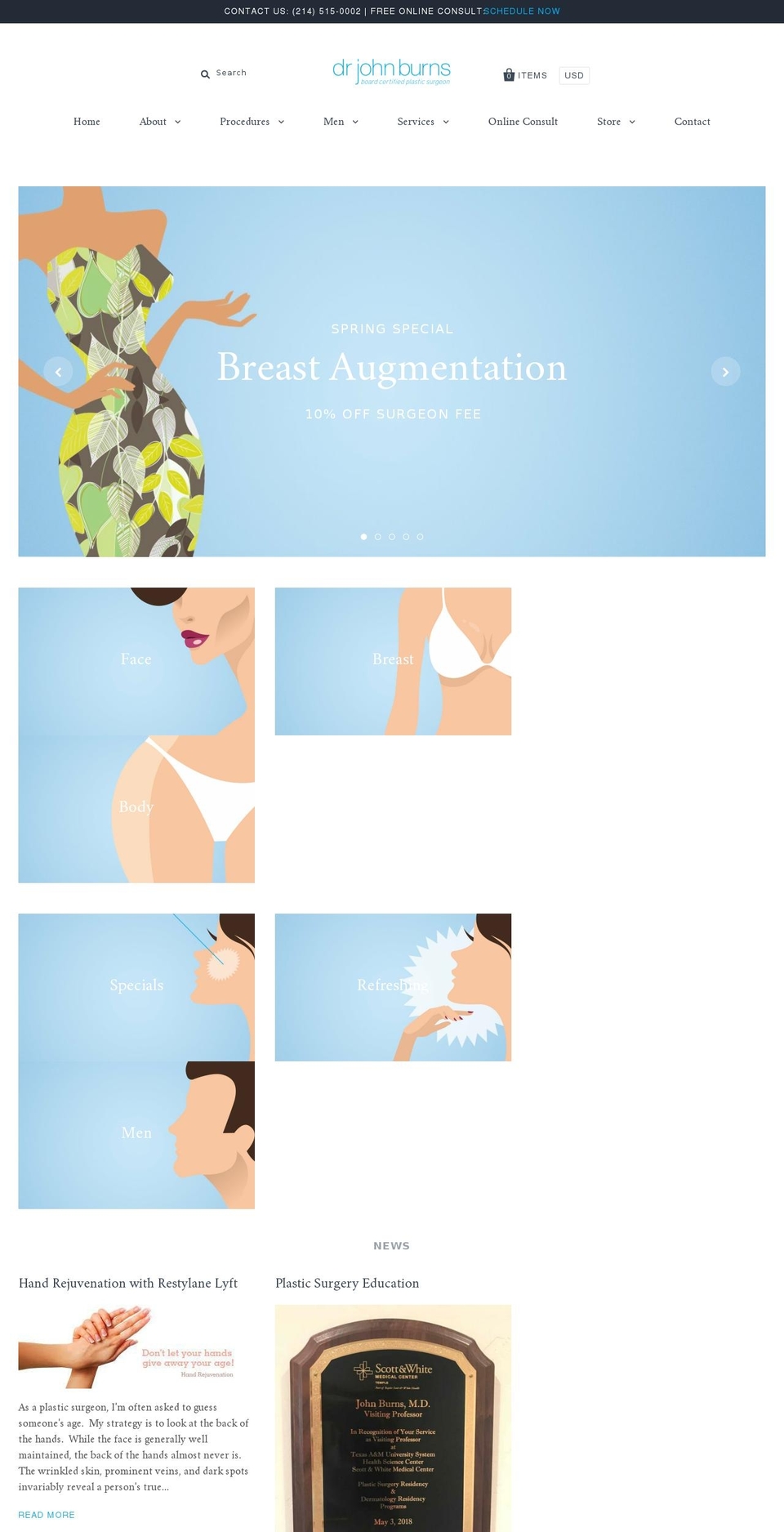 johnburnsmd.com — Shopify storefront screenshot