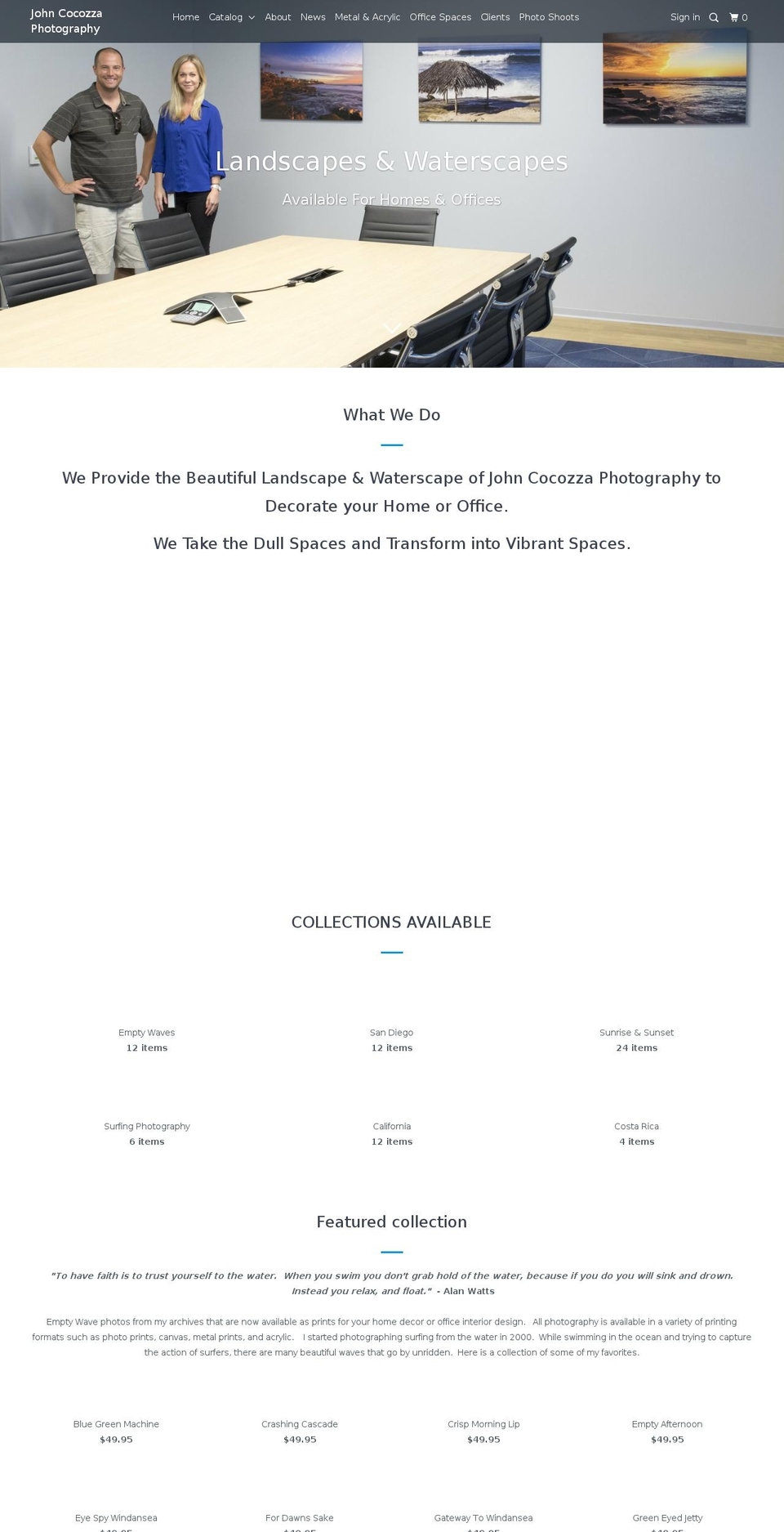 johncocozzaphotography.com shopify website screenshot