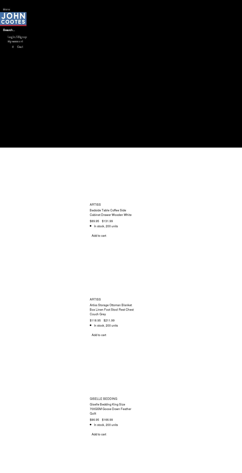 johncootes.com shopify website screenshot