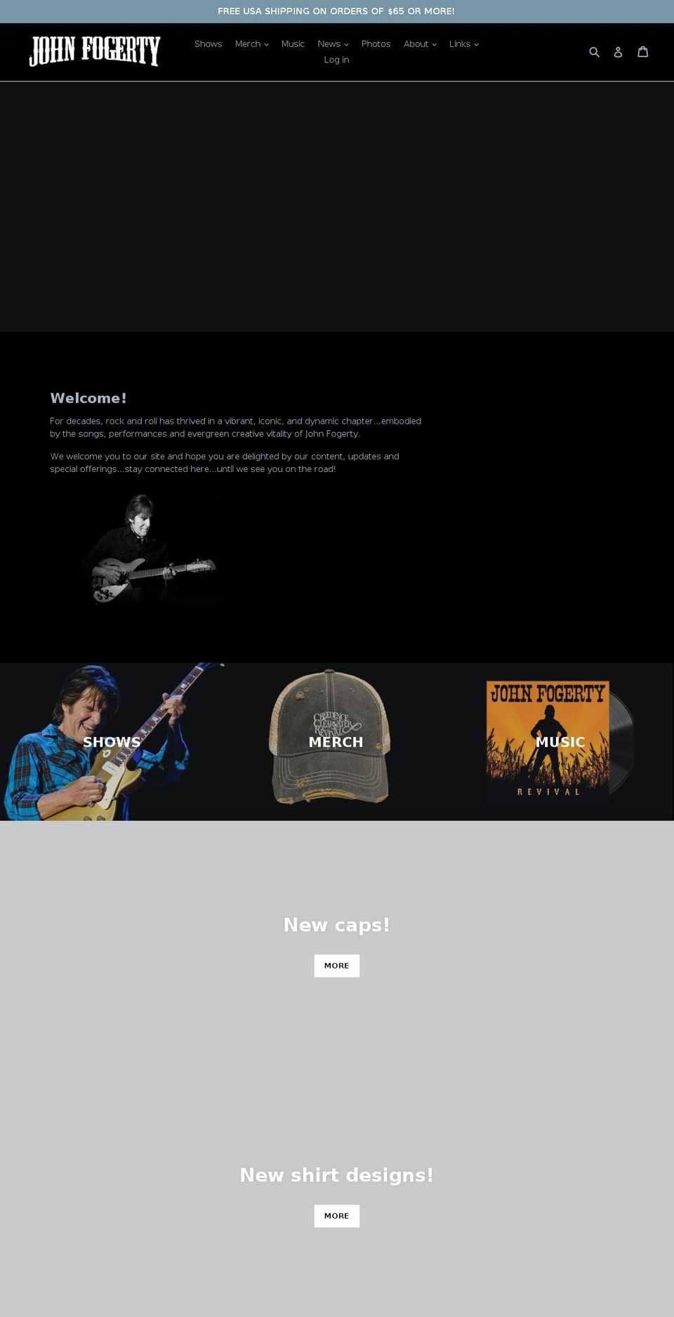 johnfogertymerch.com — Shopify storefront screenshot