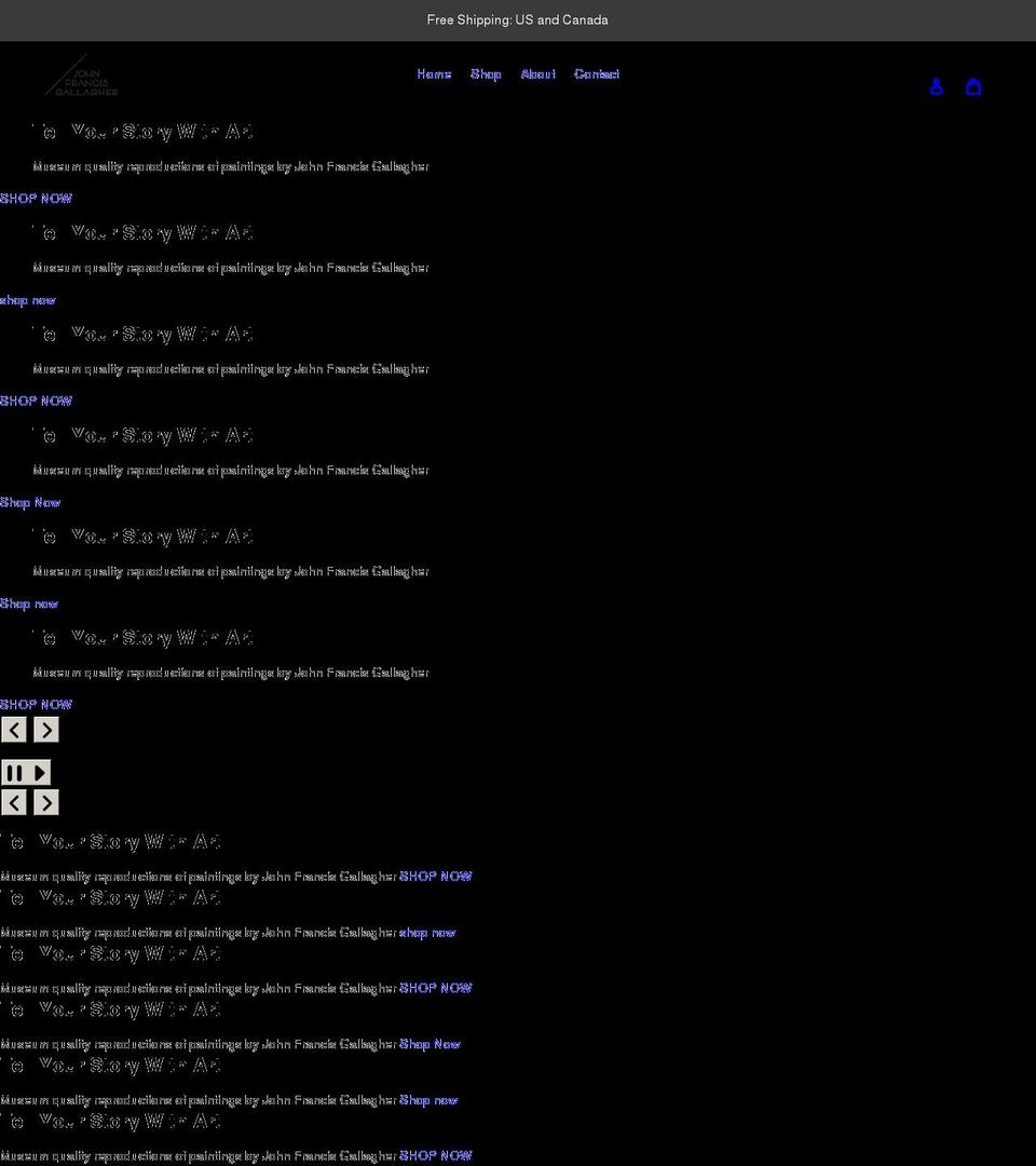 johnfrancisgallagher.com shopify website screenshot