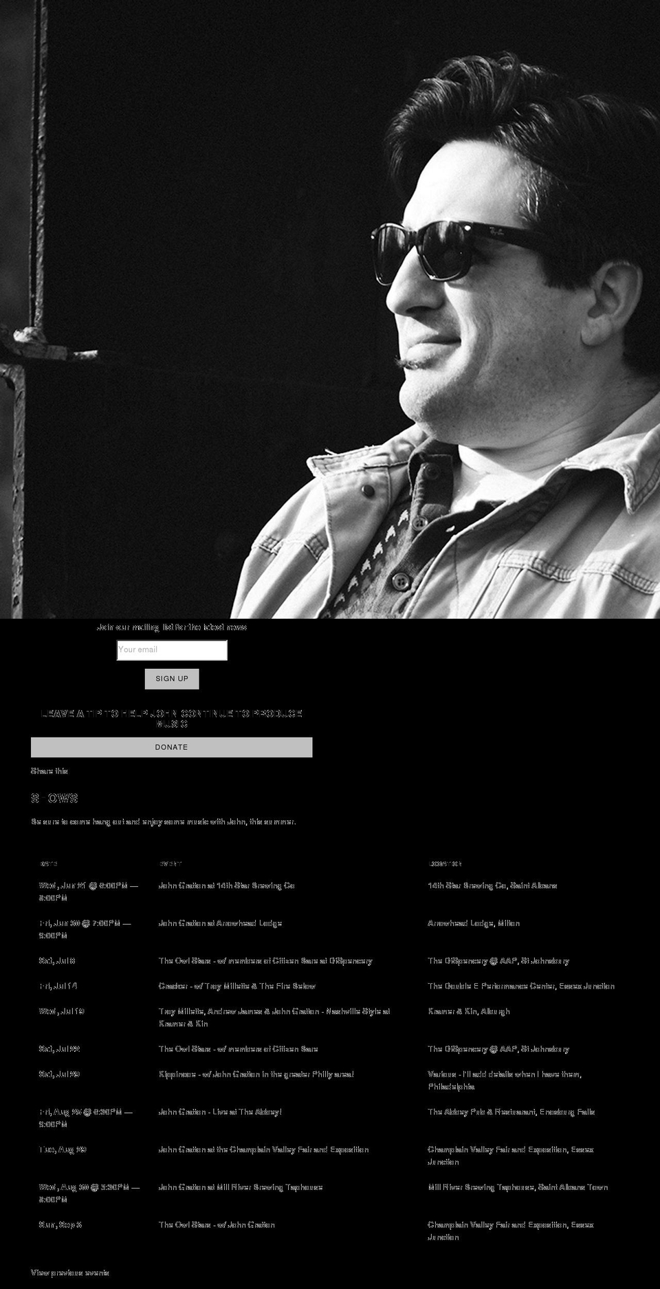 johngratton.rocks shopify website screenshot