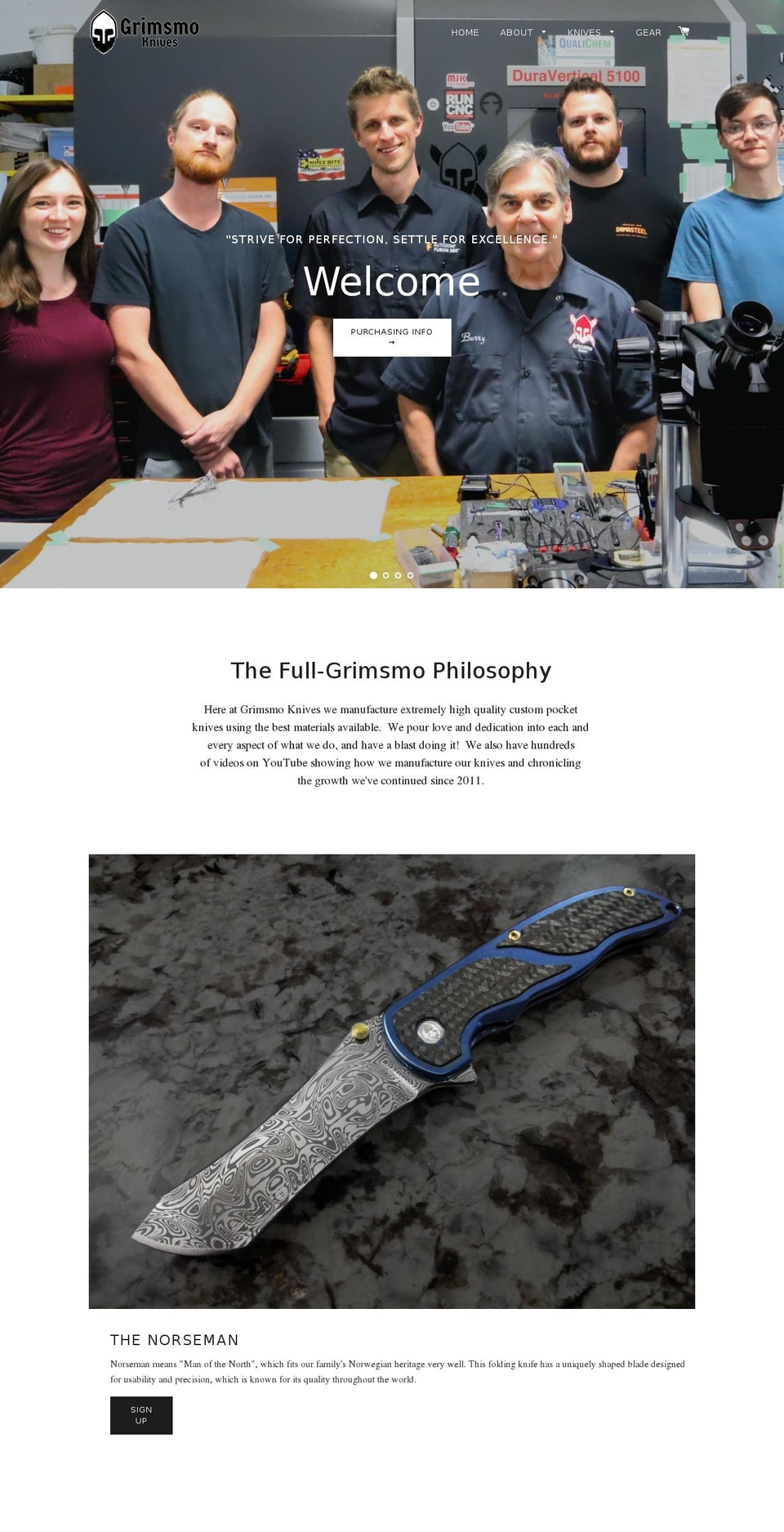 johngrimsmoknives.com — Shopify storefront screenshot