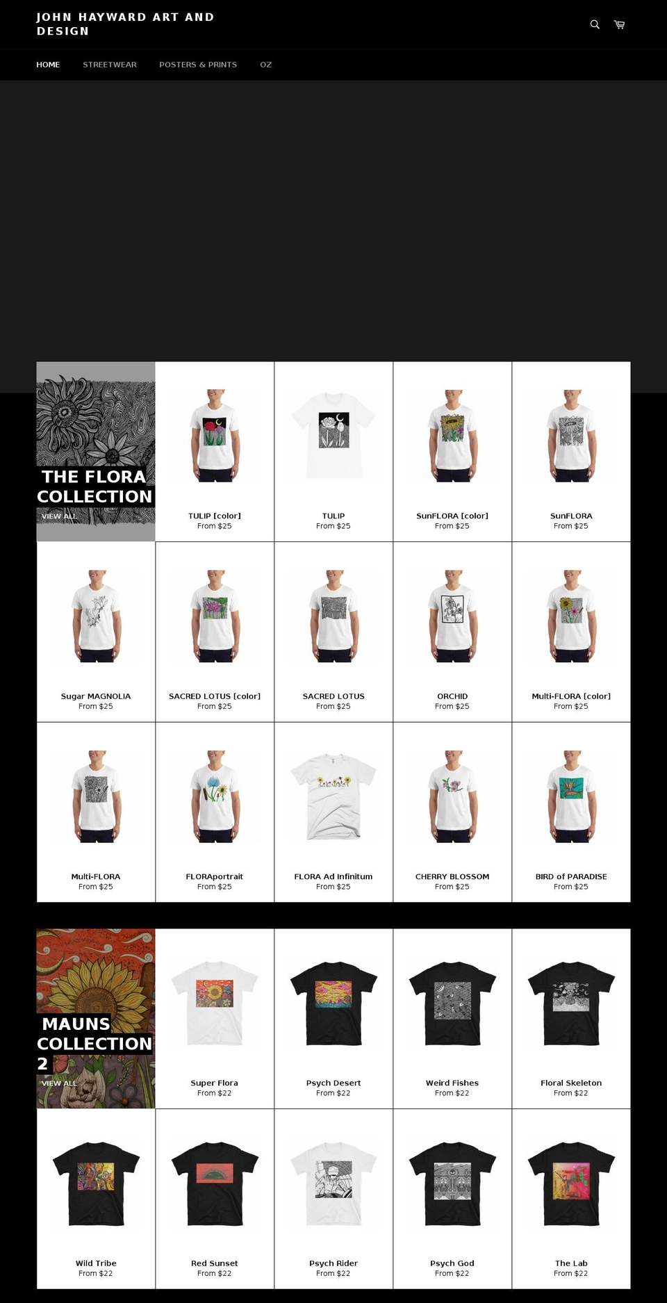 johnhaywardartanddesign.com shopify website screenshot
