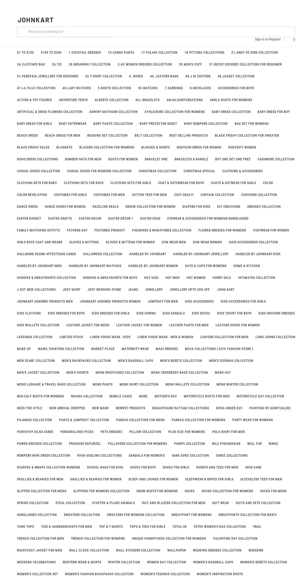 johnkart.com shopify website screenshot