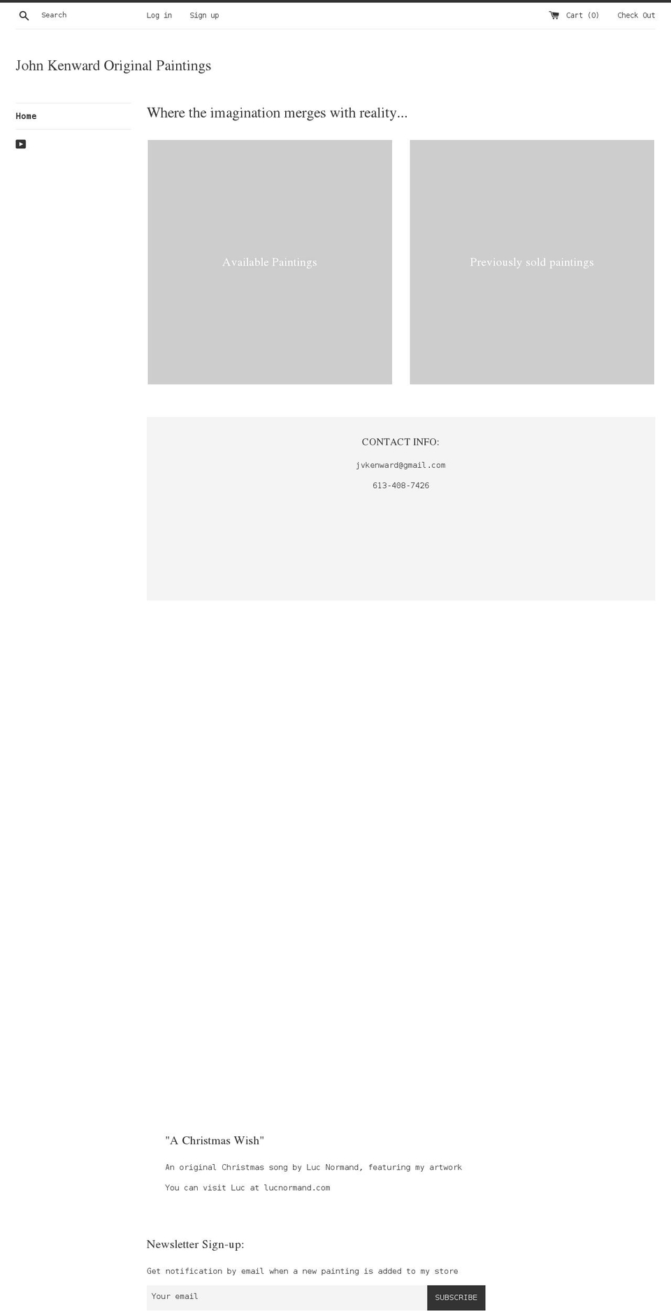 johnkenward.com shopify website screenshot